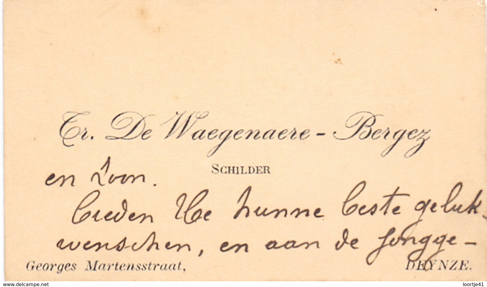 Visitekaartje - Carte Visite - Schilder Tr. De Waegenaere - Bergez - Deinze - Cartes De Visite