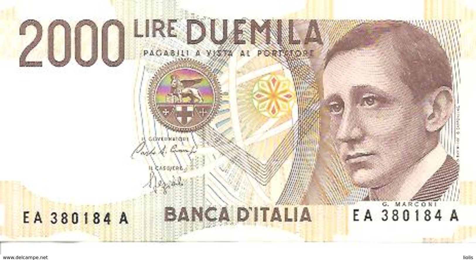 Italy  P-115  2000 Lire  1990  UNC - 2000 Lire