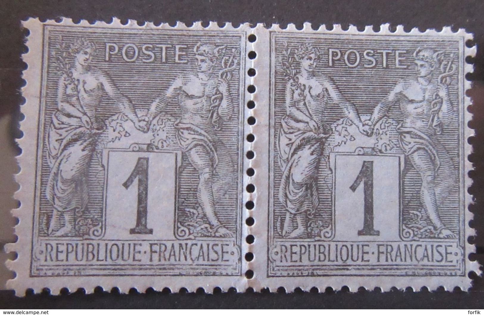 France - Petite Collection De 21 Timbres SAGE Type 1 Et 2 Oblitérés (Paire 1c Neuve*) Du 1c Au 1f - A étudier - Collections