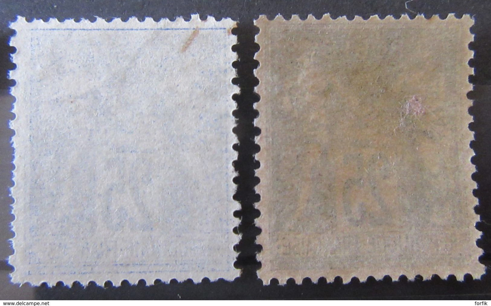 France - Petite collection de 21 timbres SAGE Type 1 et 2 oblitérés (Paire 1c neuve*) du 1c au 1f - A étudier