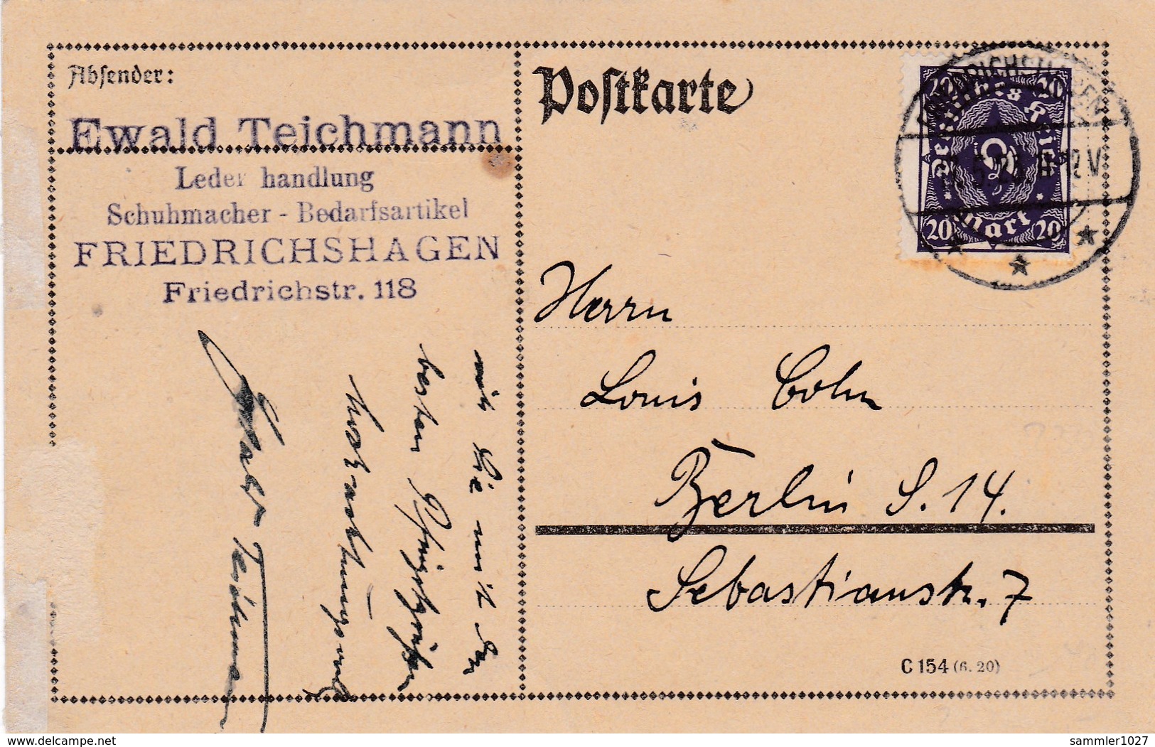 Karte Aus Friedrichshagen 1923 - Lettres & Documents