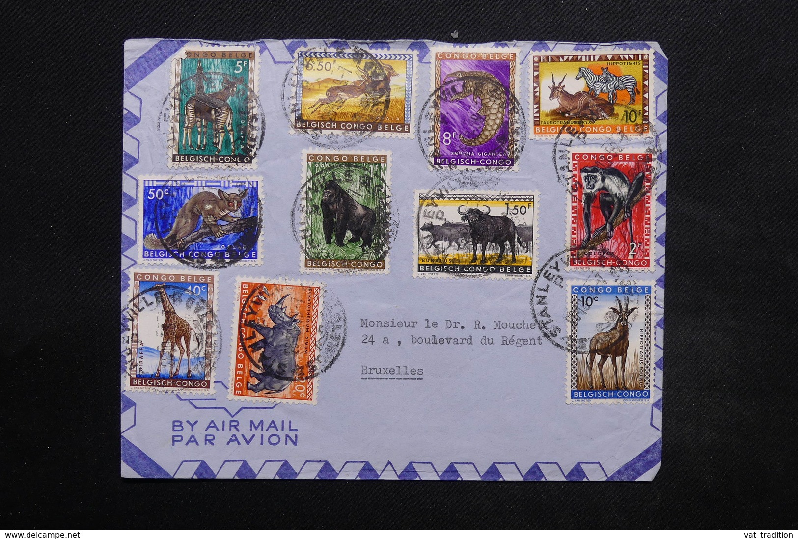 CONGO BELGE - Enveloppe De Stanleyville Pour La Belgique En 1959 , Affranchissement Plaisant - L 24940 - Lettres & Documents