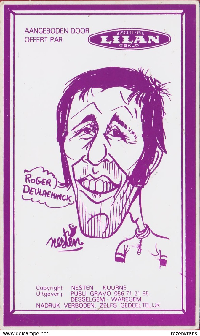 Sticker Autocollant Roger De Vlaeminck  Eeklo Illustrator Rik Delnest Nesten Cartoon Wielrenner Coureur Cycliste - Autocollants