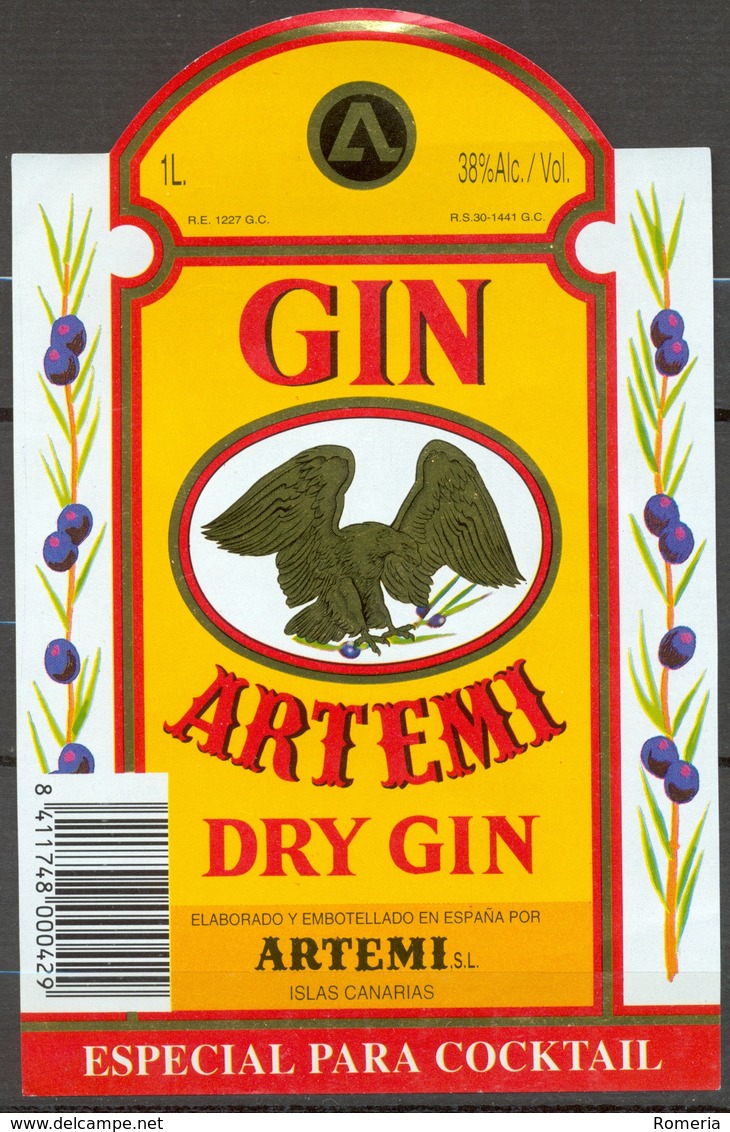 1603 - Gin Artemi Dry Gin - Elaborado Y Embotellado En Canarias - Especial Por Cocktails - - Autres & Non Classés