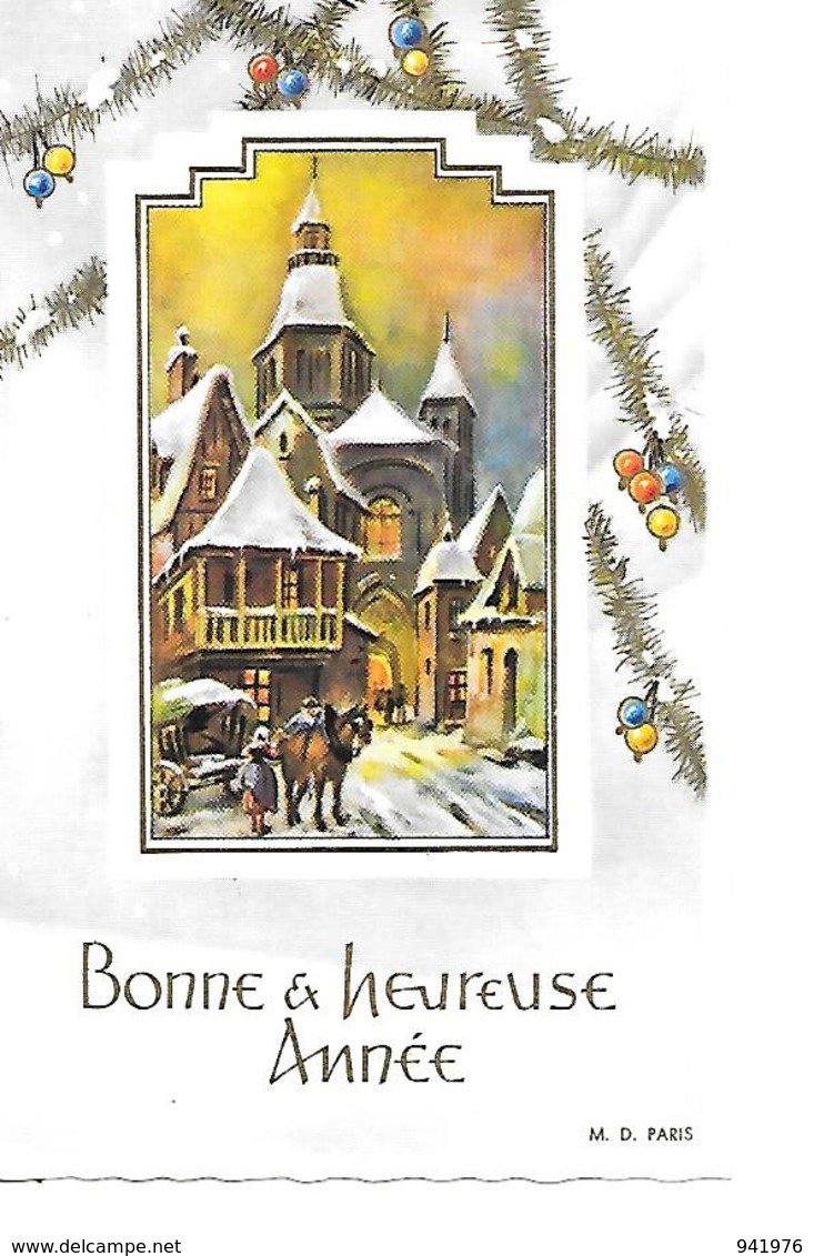 BONNE ANNEE MIGNONNETTE FORMAT 7X11 CM MD PARIS - Nouvel An