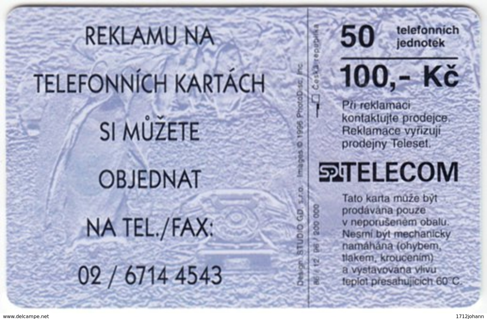 CZECH REP. C-640 Chip Telecom - Animal, Penguin, Communication, Historic Telephone - Used - Czech Republic