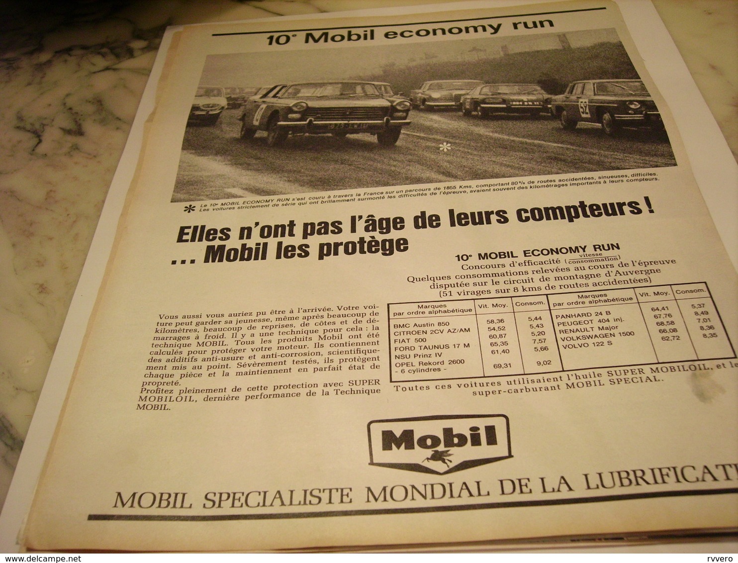 ANCIENNE PUBLICITE MOBIL LA PROTEGE 1965 - Autres & Non Classés