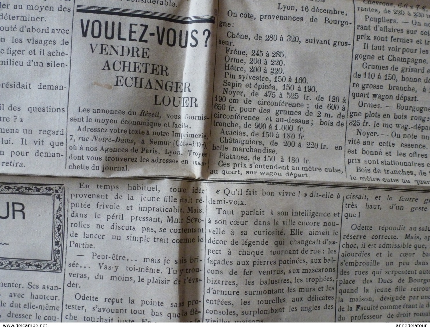 1925 LE REVEIL DE L'AUXOIS: Kultepe (près de Césarée); Drame à Sarreguemines;Gaspillage de l'Etat  ;etc