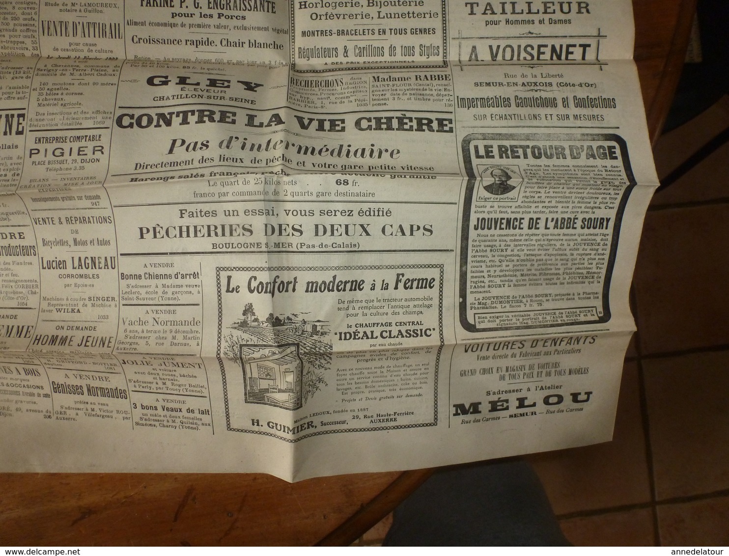 1925 LE REVEIL DE L'AUXOIS: Kultepe (près de Césarée); Drame à Sarreguemines;Gaspillage de l'Etat  ;etc