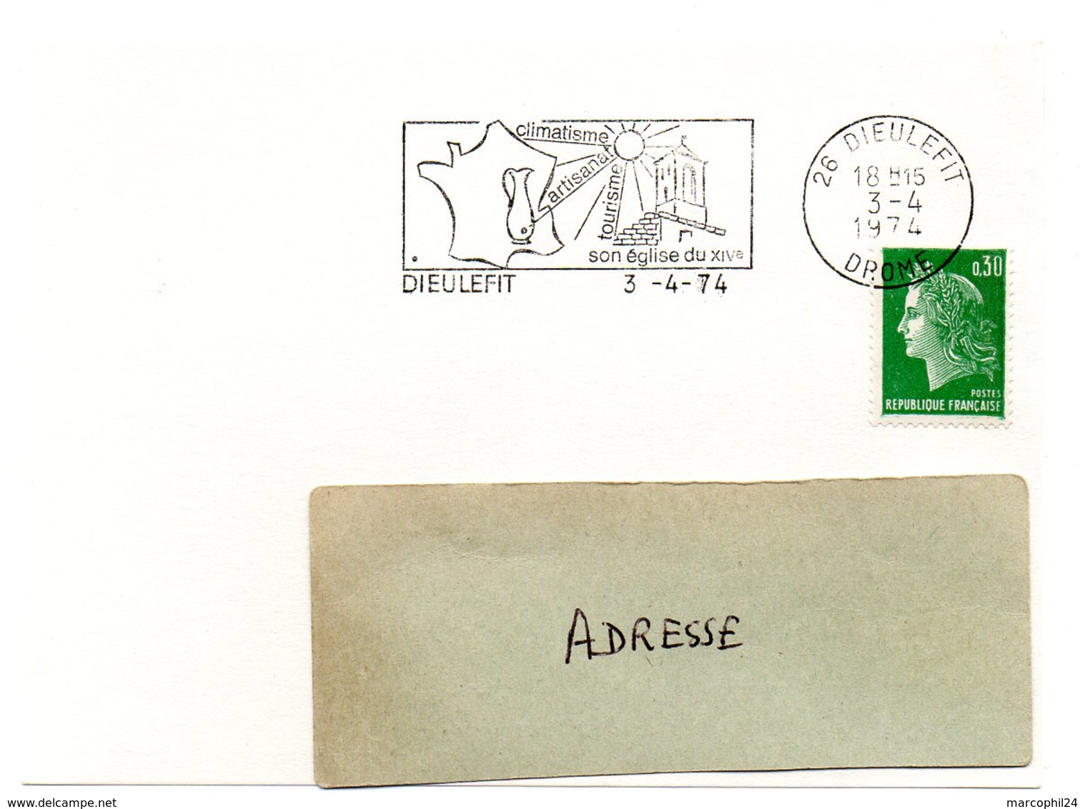 DROME - Dépt N° 26 = DIEULEFIT 1974 = FLAMME Type II = SECAP Illustrée D'une POTERIE ' ARTISANAT / EGLISE ' - Mechanical Postmarks (Advertisement)