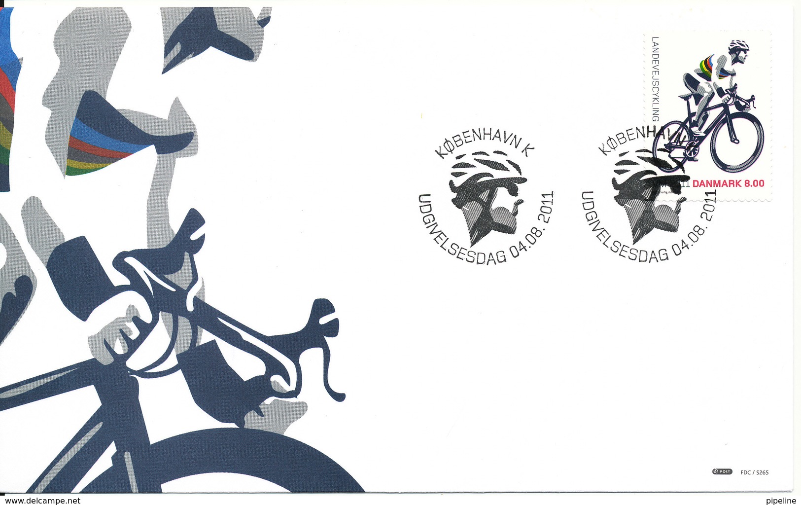 Denmark FDC 4-8-2011 World Championship In Cycling In Denmark With Cachet - FDC