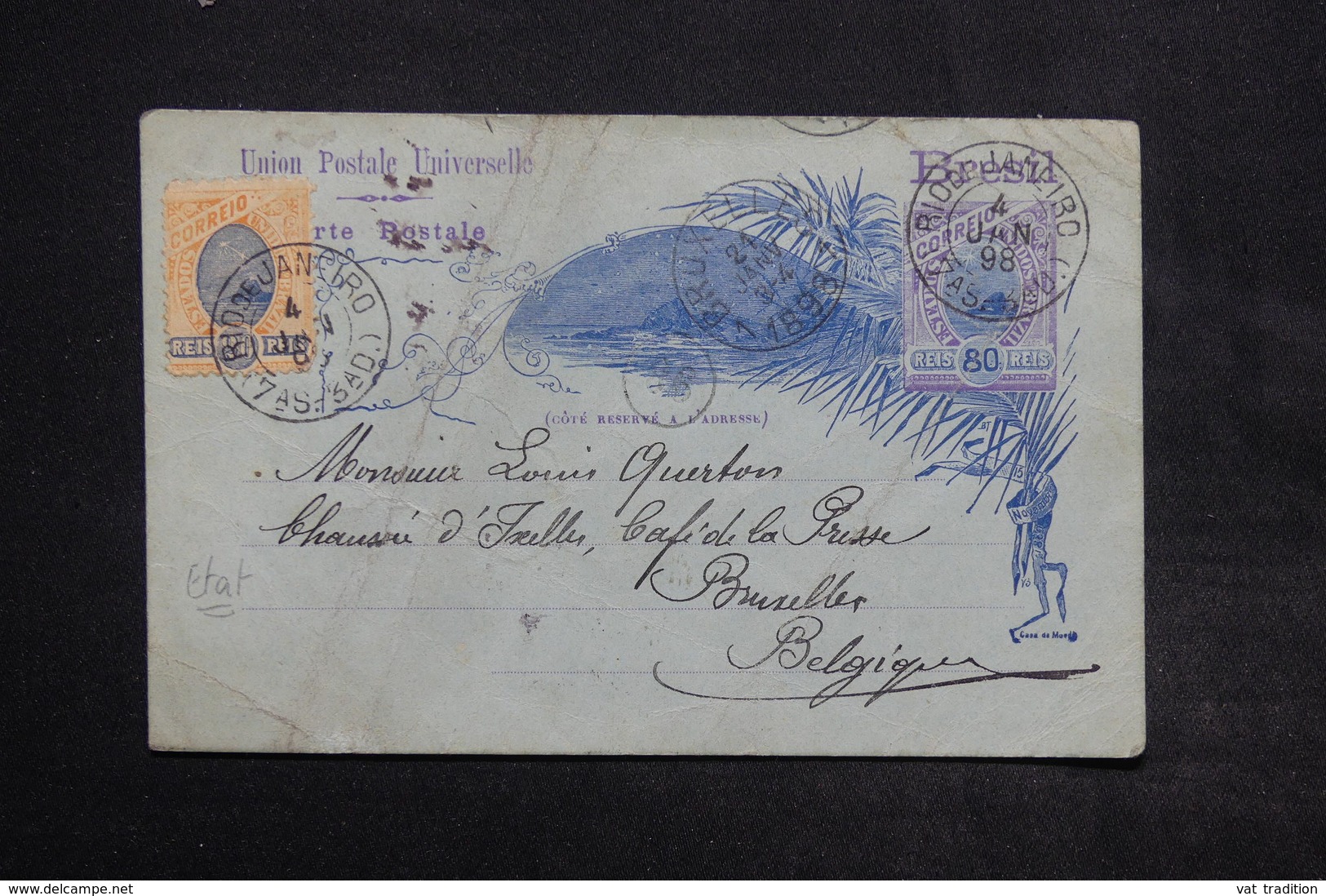 BRÉSIL - Entier Postal + Complément De Rio De Janeiro Pour Bruxelles En 1898 - L 24965 - Entiers Postaux