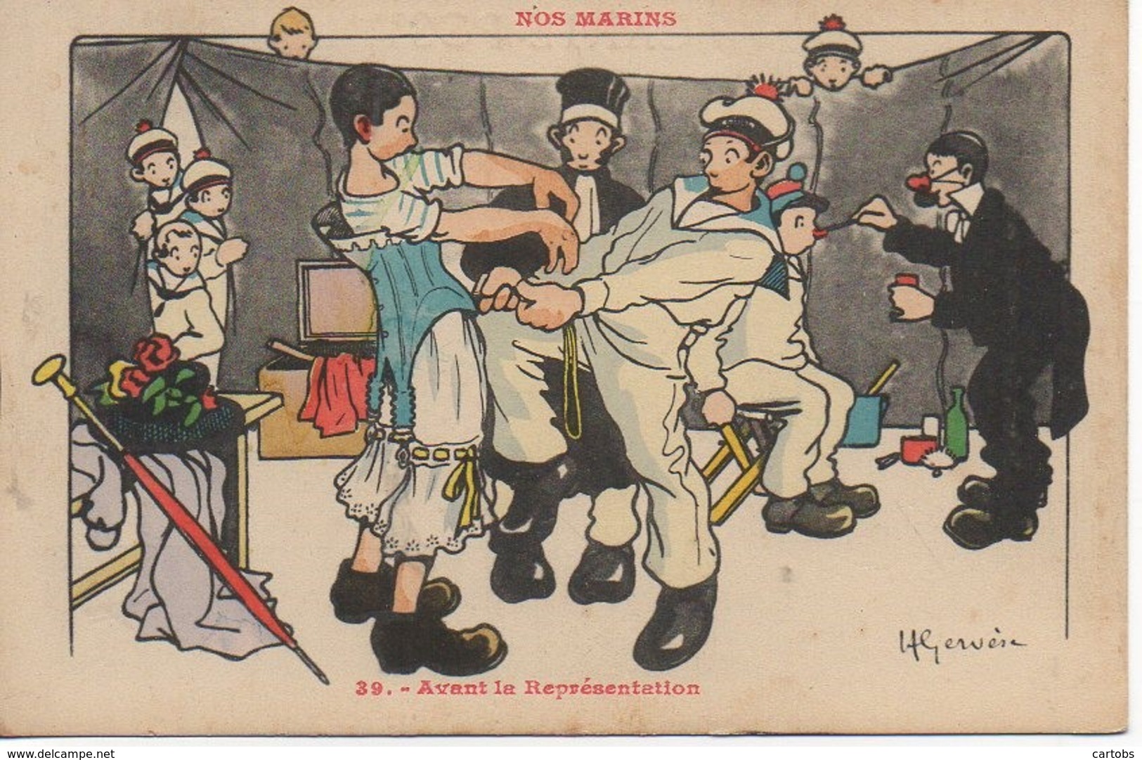 Illustrateur  GERVESE Série NOS MARINS N°39 Avant La Représentation - Gervese, H.