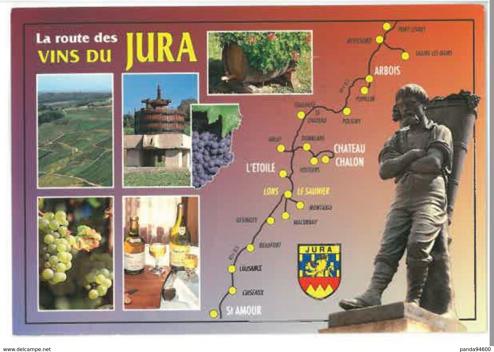 CP Carte Du Jura (39) Route Des Vins Du Jura Arbois Chateau Chalon L'Etoile St Amour - Sonstige & Ohne Zuordnung