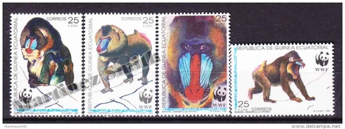 Equatorial Guinea -  Guinea Ecuatorial - Guinée Équatoriale 1991 Edifil 139- 42, WWF - Nature Protection - MNH - Equatoriaal Guinea