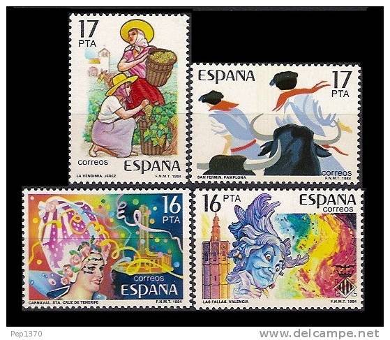 ESPAÑA 1984 - FIESTAS POPULARES ESPAÑOLAS -  - Edifil Nº 2744-47 - Yvert Nº 2357-2358-2376-2390- - Carnavales