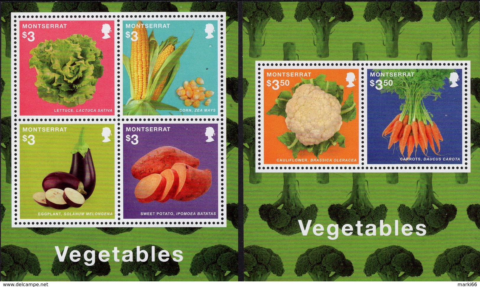 Montserrat - 2014 - Vegetables - Mint Stamp Sheetlet + Souvenir Sheet - Montserrat