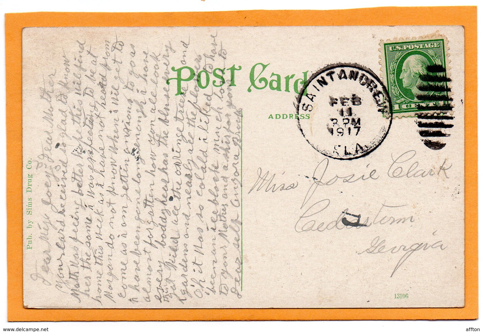 Panama City FL 1917 Postcard - Panamá City