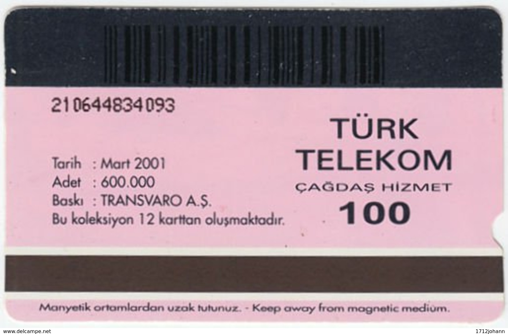 TURKEY A-719 Magnetic Telekom - Culture, Ruin - Used - Turquie