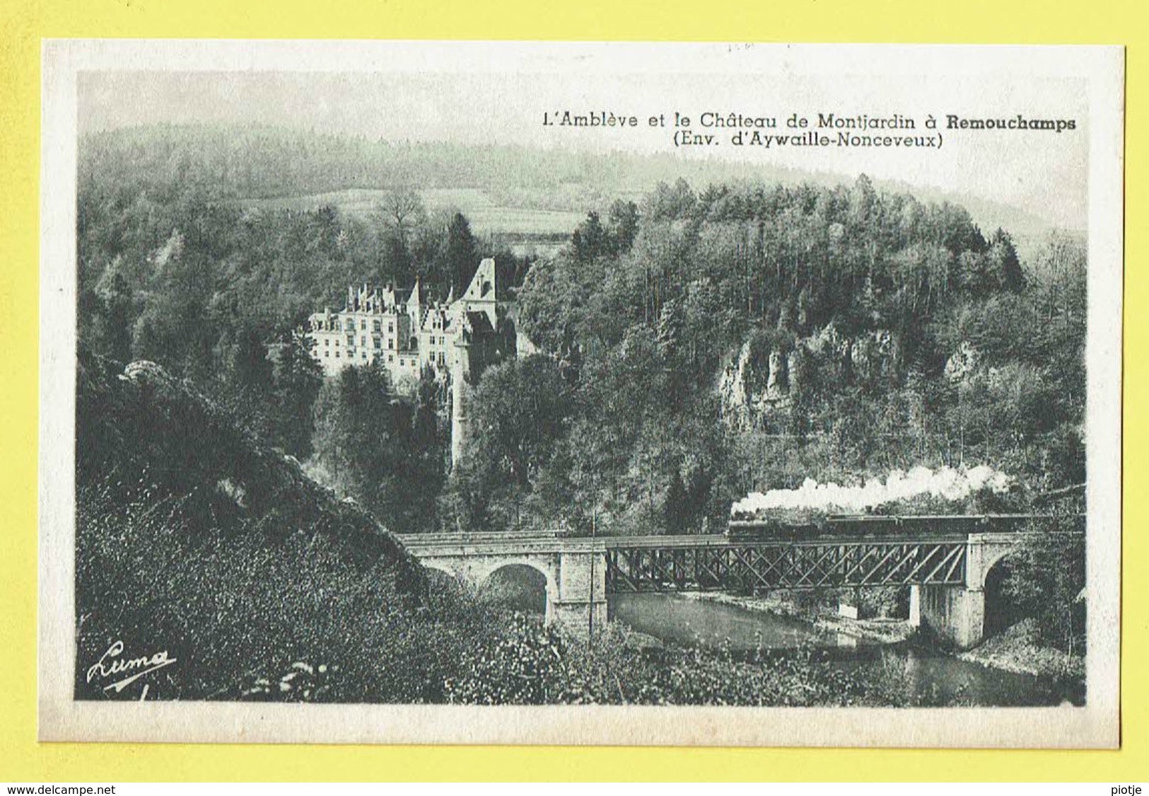 * Remouchamps (Aywaille - Liège - La Wallonie) * (Luma, Nr 215) L'Amblève Et Le Chateau De Montjardin, Train, Trein, TOP - Aywaille