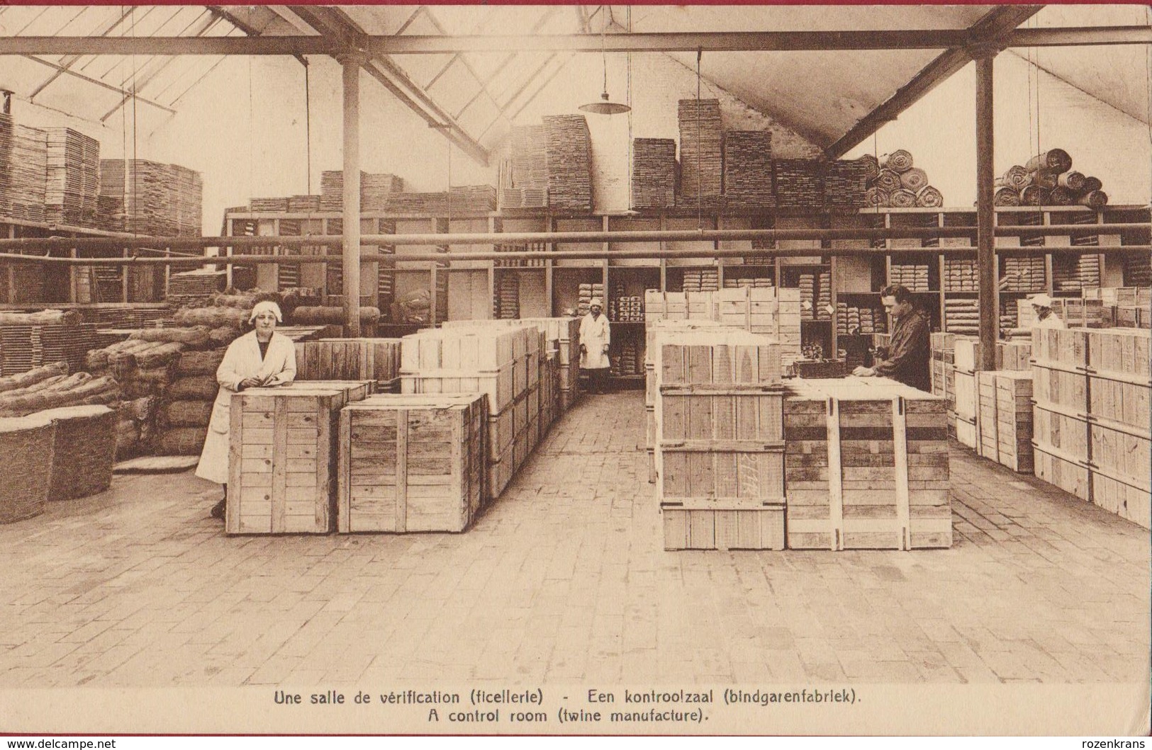 Sint-Gillis-bij-Dendermonde - S.A. Flandria - Ficellerie Bindgarenfabriek Kontroolzaal Factory Fabriek Cotton Mill - Dendermonde