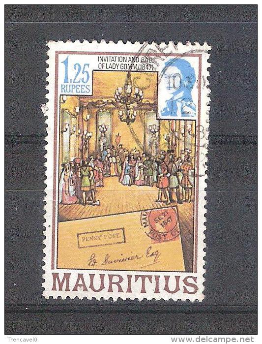 Mauricio 1983-1 Sello Usado-Invitación De Lady Gomm - Mauritius (1968-...)