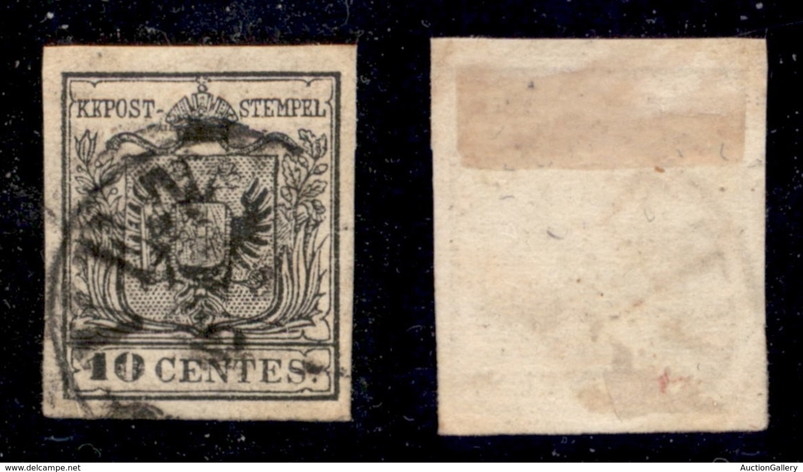 ANTICHI STATI - LOMBARDO VENETO - 1857 - 10 Cent (19-carta A Macchina) Usato A Venezia (800) - Otros & Sin Clasificación