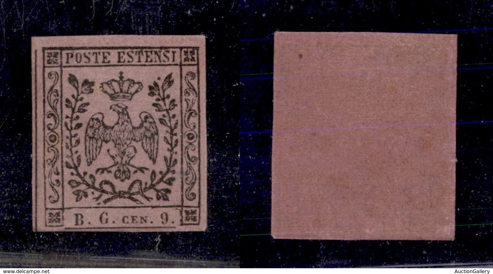 ANTICHI STATI - MODENA - 1853 - Segnatasse - 9 Cent (2) - Gomma Originale - Cert. AG (1.500) - Sonstige & Ohne Zuordnung