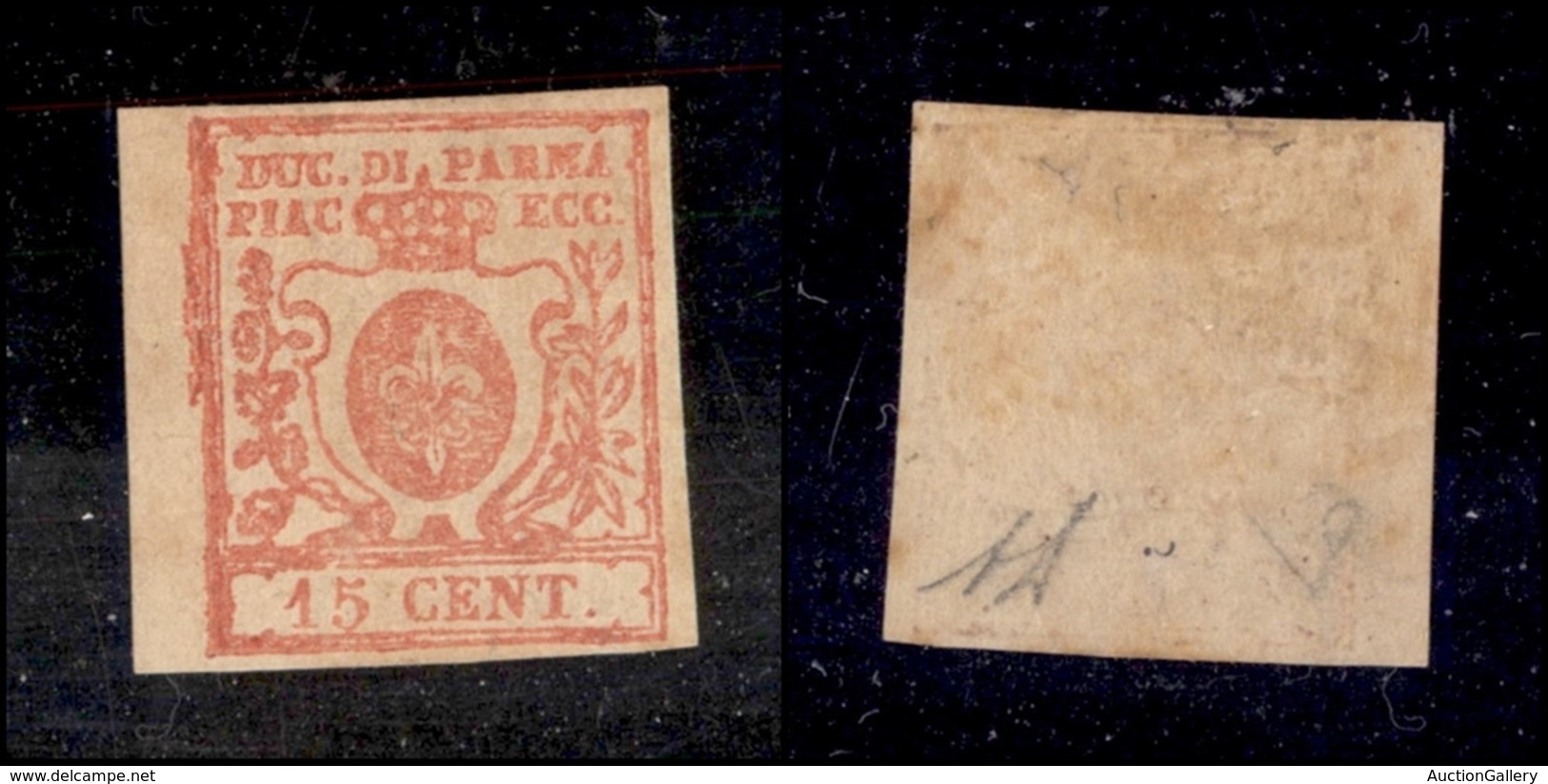 ANTICHI STATI - PARMA - 1859 - 15 Cent (9ab) Bordo Foglio - Stampa Confusa E Oleosa - Gomma Originale - Diena - Sonstige & Ohne Zuordnung