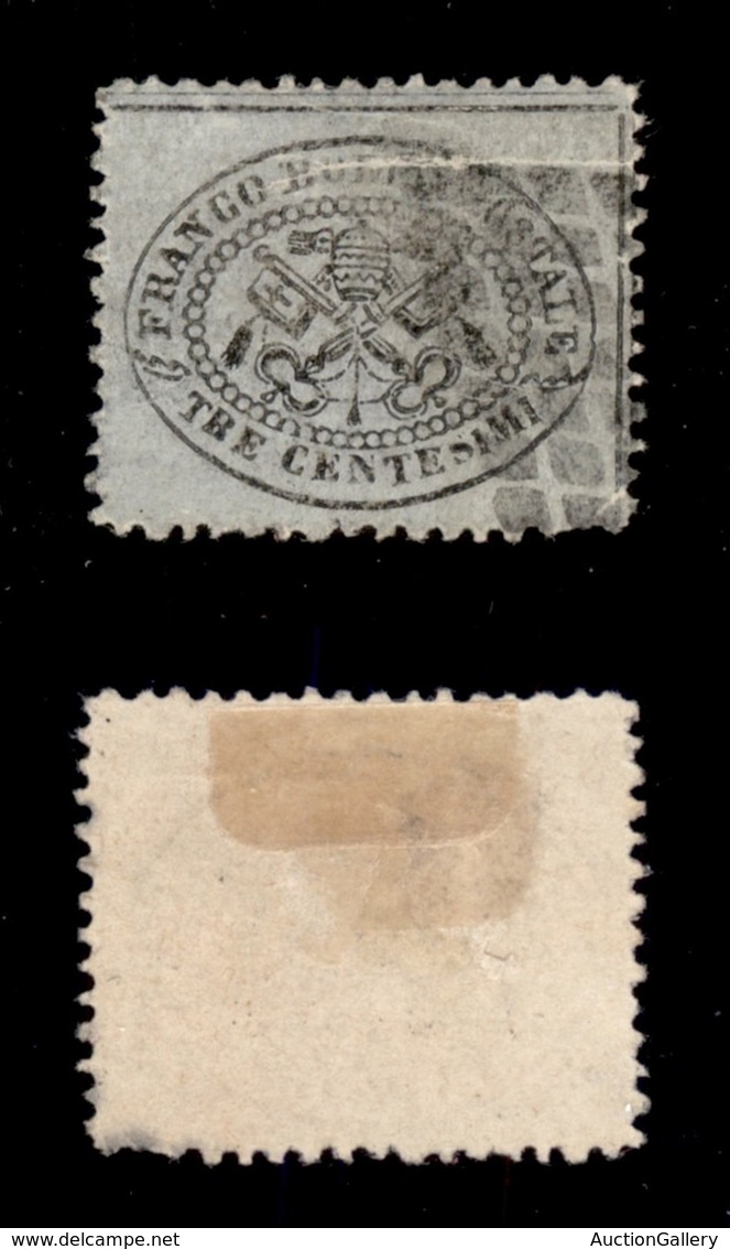 ANTICHI STATI - PONTIFICIO - 1868 - 3 Cent (24) Usato  - Da Esaminare (5.500) - Sonstige & Ohne Zuordnung