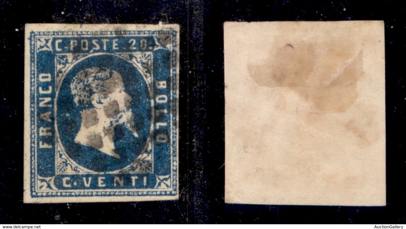 ANTICHI STATI - SARDEGNA - 1851 - 20 Cent (2) Usato (550) - Sonstige & Ohne Zuordnung