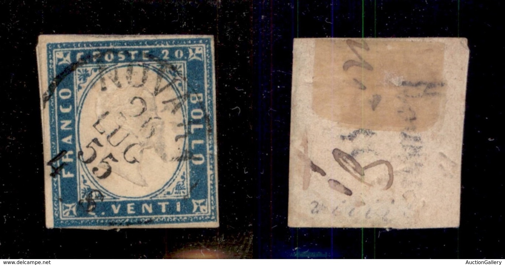 ANTICHI STATI - SARDEGNA - Novara 26 Lug. 55 - 20 Cent (15) - Margini Perfetti - Cert. AG (3.250) - Otros & Sin Clasificación