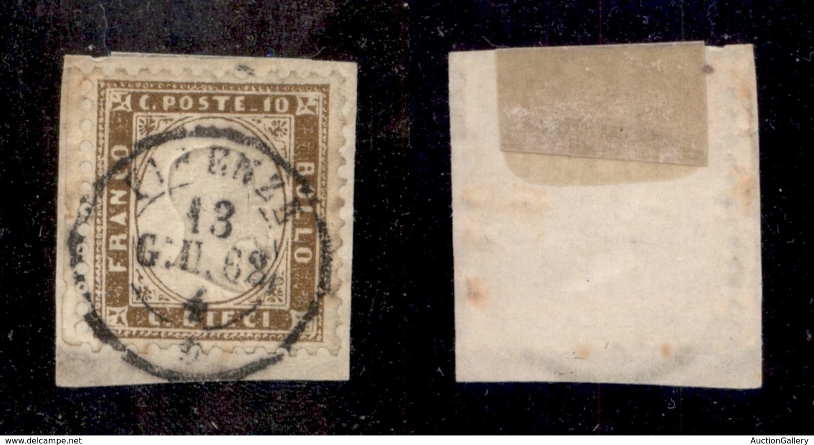 REGNO D'ITALIA - POSTA ORDINARIA - 1862 - 10 Cent (1e-bistro Oliva) Bordo Foglio - Usato A Firenze Su Frammento - Otros & Sin Clasificación