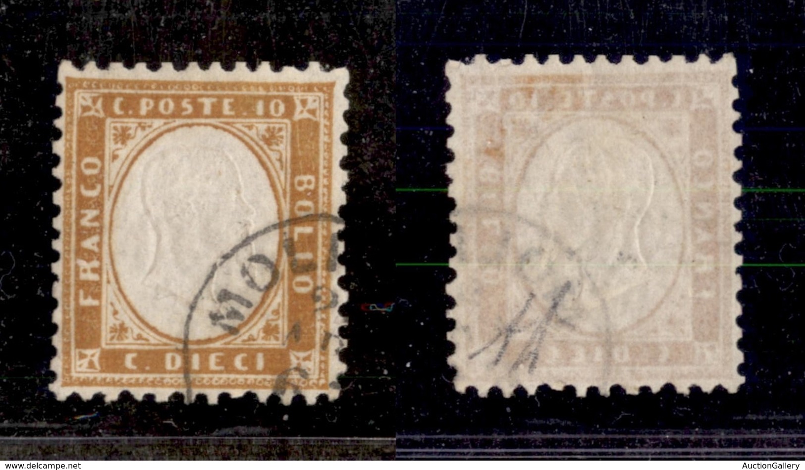 REGNO D'ITALIA - POSTA ORDINARIA - 1862 - 10 Cent (1h-arancio Ocra) Usato A Moliterno - Diena - Otros & Sin Clasificación