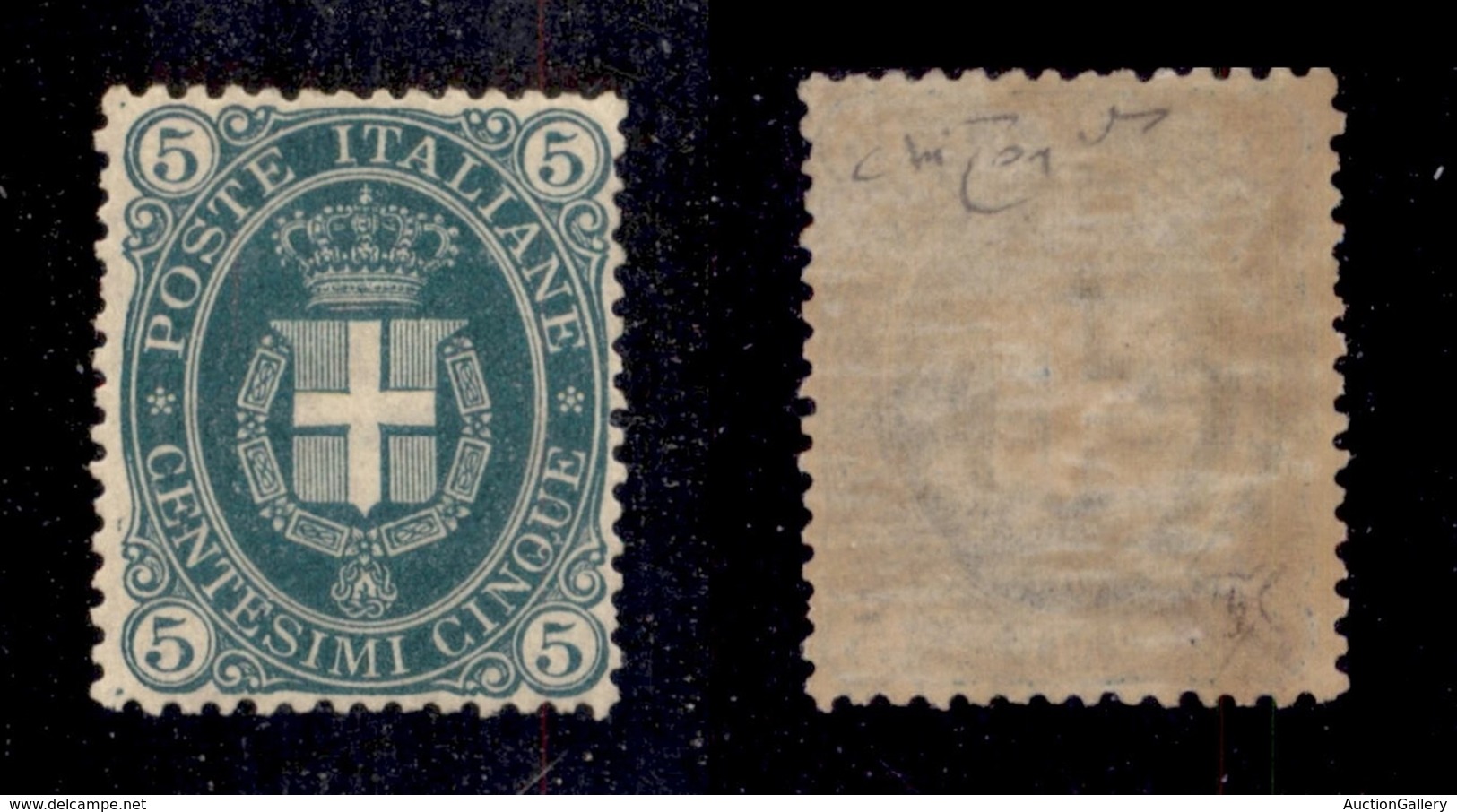 REGNO D'ITALIA - POSTA ORDINARIA - 1889 - 5 Cent Stemma (44) - Gomma Integra - Ottimamente Centrato - Cert. Raybaudi - Sonstige & Ohne Zuordnung