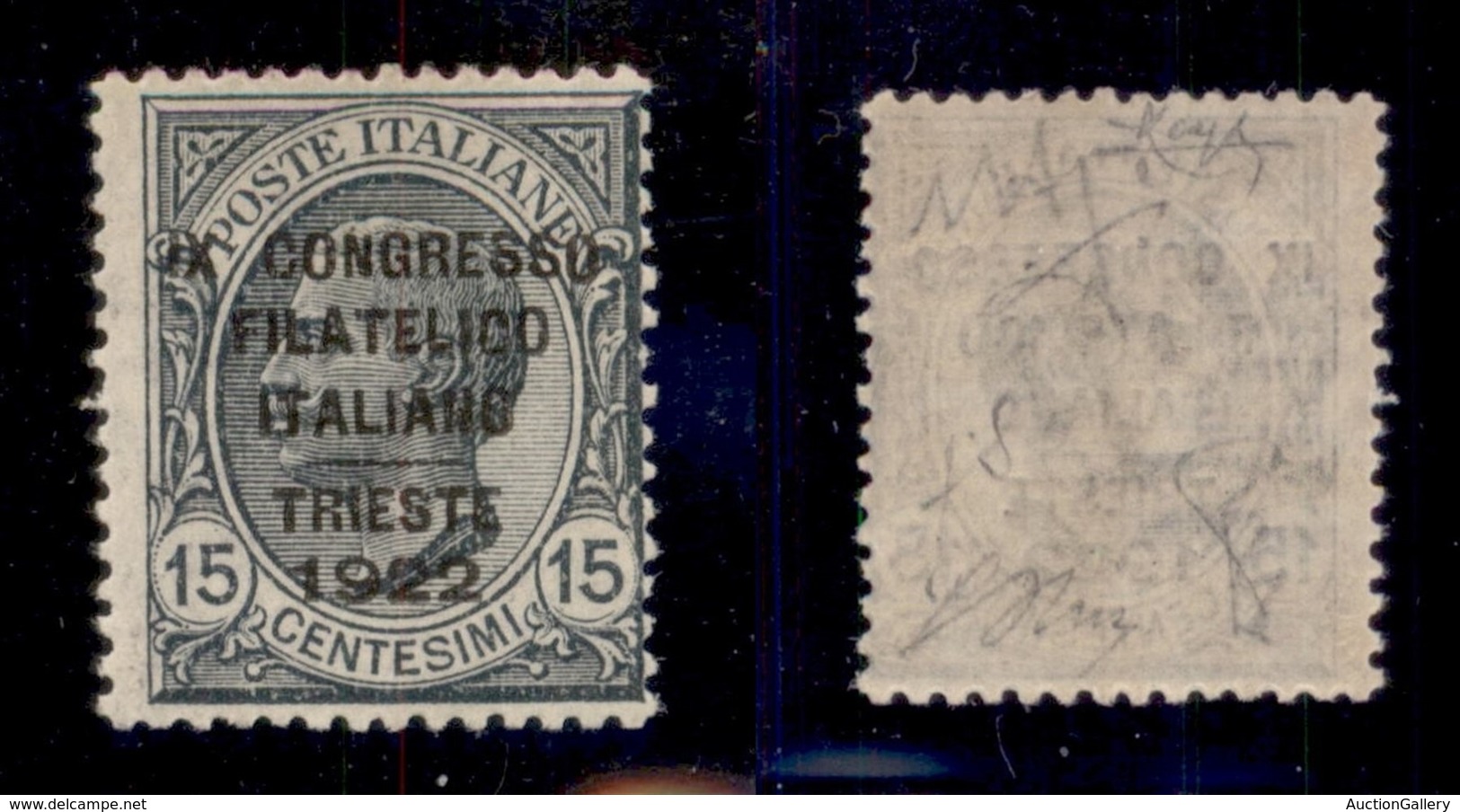 REGNO D'ITALIA - POSTA ORDINARIA - 1922 - 15 Cent Congresso Filatelico (124) - Gomma Integra - Oliva + Fiecchi + Raybaud - Otros & Sin Clasificación