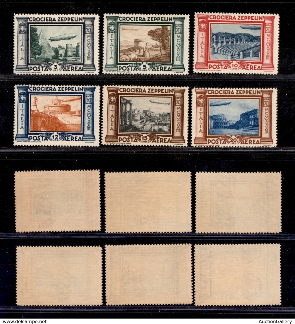 REGNO D'ITALIA - SERVIZI - 1933 - Zeppelin (45/50-Aerea) - Serie Completa - Gomma Integra (400) - Otros & Sin Clasificación