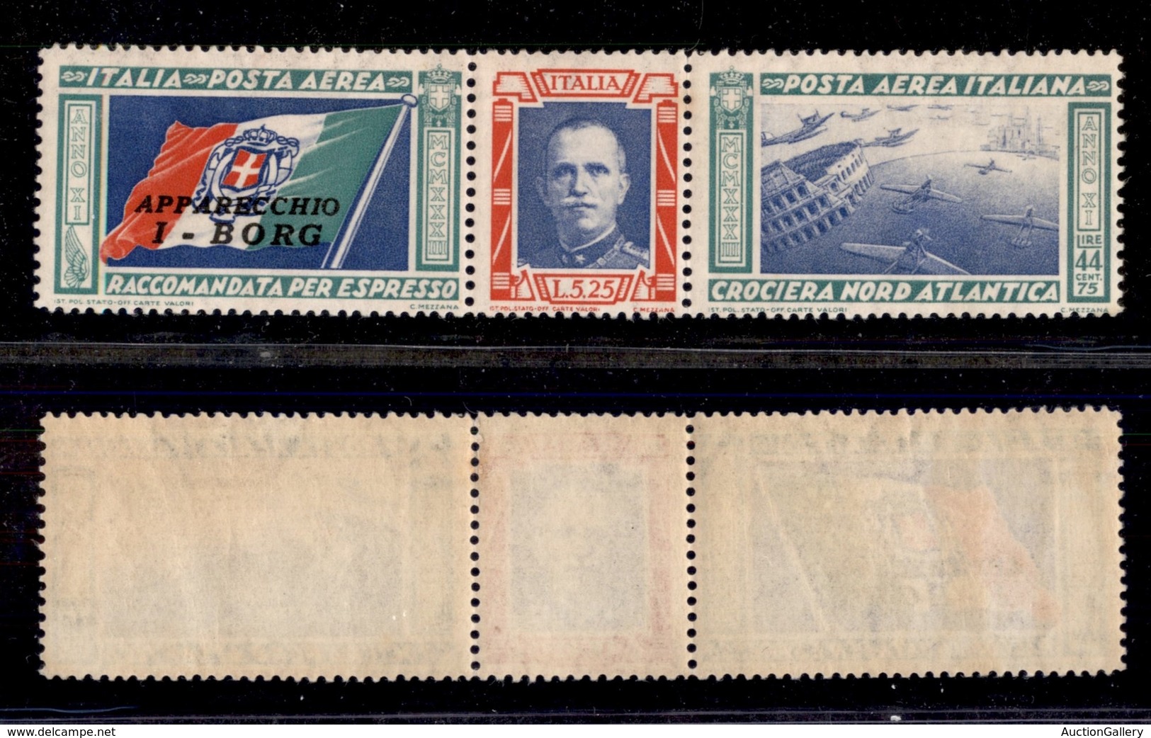 REGNO D'ITALIA - SERVIZI - 1933 - Crociera Nord Atantica - Trittico BORG - 50 Lire (51D-Aerea) - Gomma Integra - Otros & Sin Clasificación