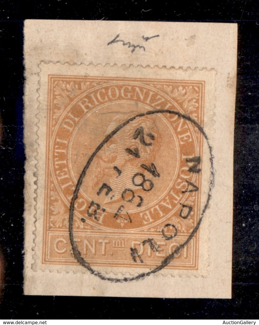 REGNO D'ITALIA - SERVIZI - 1874 - Ricognizione Postale - 10 Cent (1) Usato Su Frammento - Chiavarello - Otros & Sin Clasificación