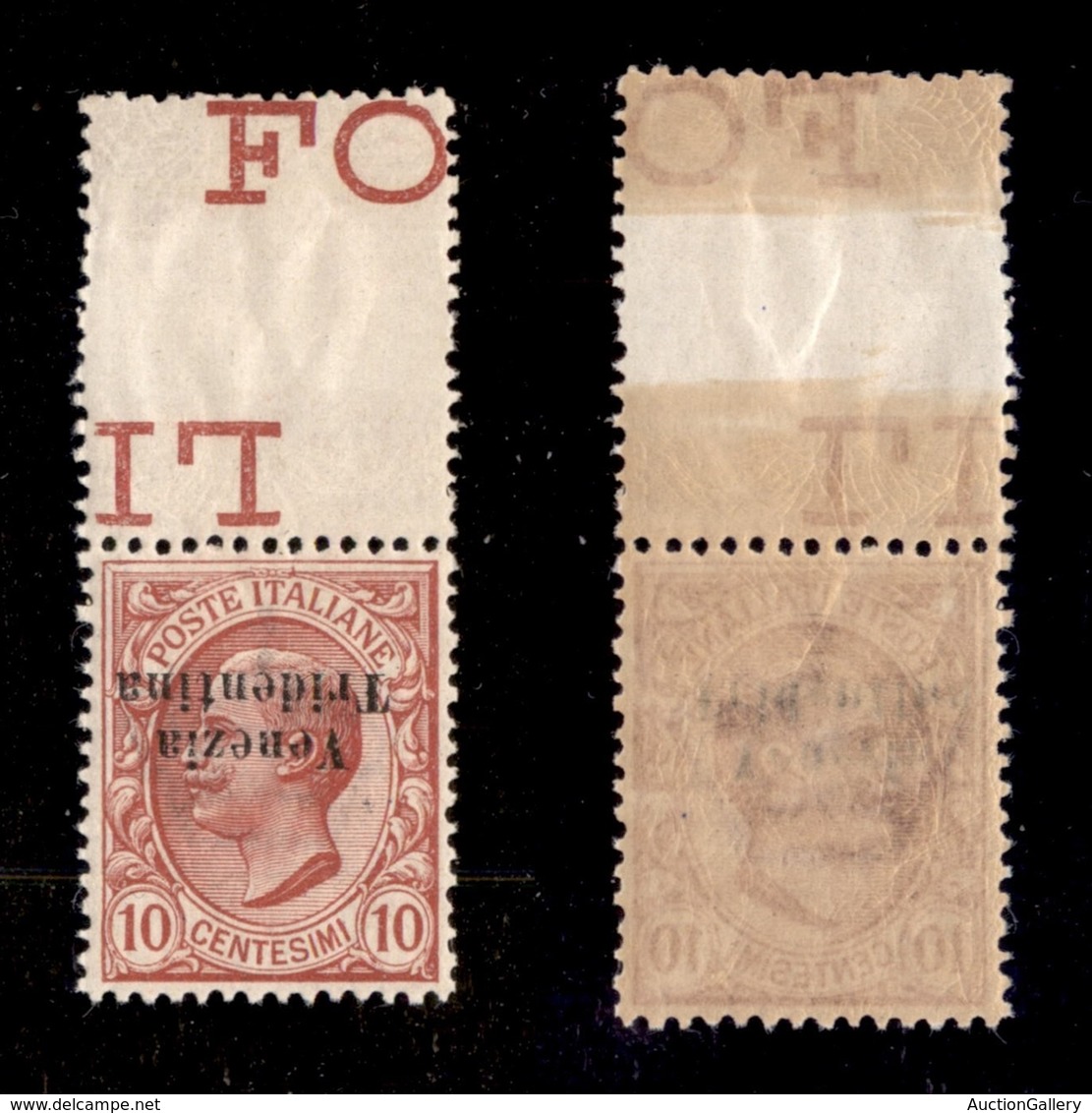 OCCUPAZIONI - TRENTINO - 1918 - 10 Cent (22aa) Con Soprastampa Capovolta - Gomma Integra - Sonstige & Ohne Zuordnung