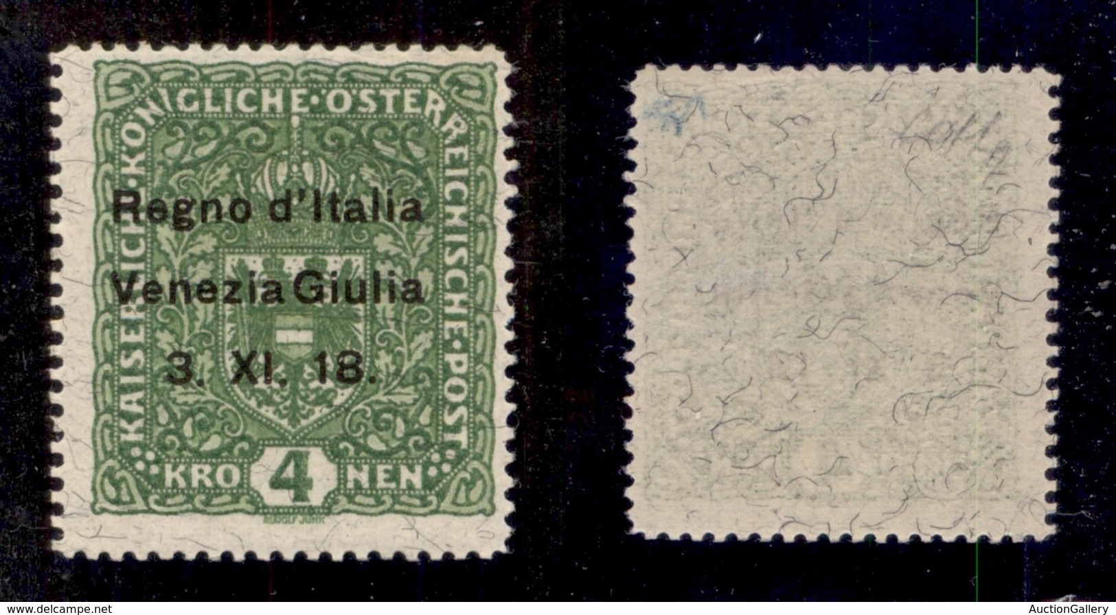 OCCUPAZIONI - VENEZIA GIULIA - 1918 - 4 Kronen (17) - Gomma Integra - Cert. Colla (3.750) - Otros & Sin Clasificación