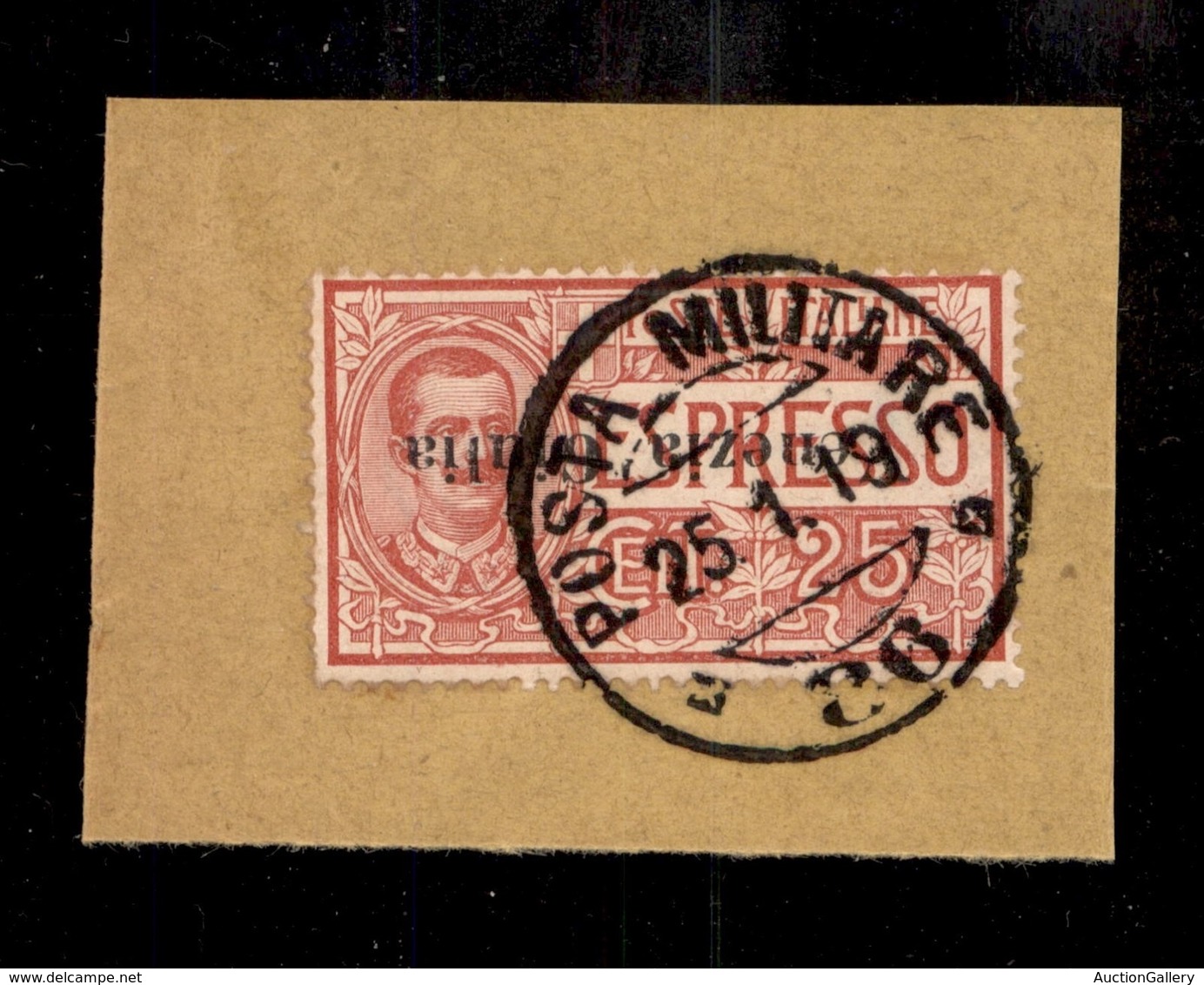 OCCUPAZIONI - VENEZIA GIULIA - 1919 - Espressi - 25 Cent (1a) Usato Su Frammento (P.M.86 25.1.19) - Soprastampa Capovolt - Otros & Sin Clasificación