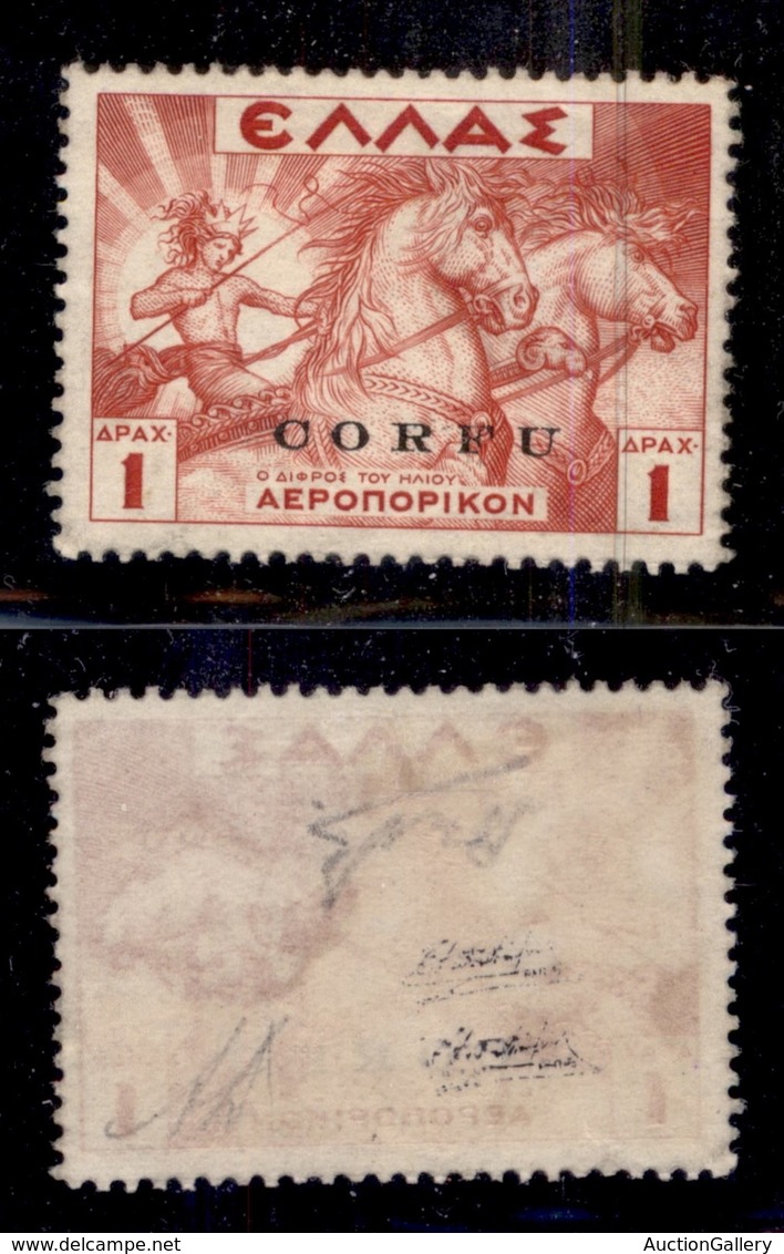 OCCUPAZIONI - CORFÙ - 1941 - 1 Dracme (3-Aerea) - Gomma Originale - Diena (1.500) - Otros & Sin Clasificación