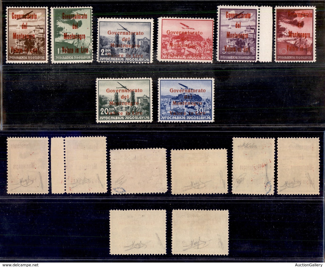 OCCUPAZIONI - MONTENEGRO - 1942 - Posta Aerea (18/25) - Serie Completa - Gomma Integra - Raybaudi + Cert. Oliva (6.500) - Sonstige & Ohne Zuordnung