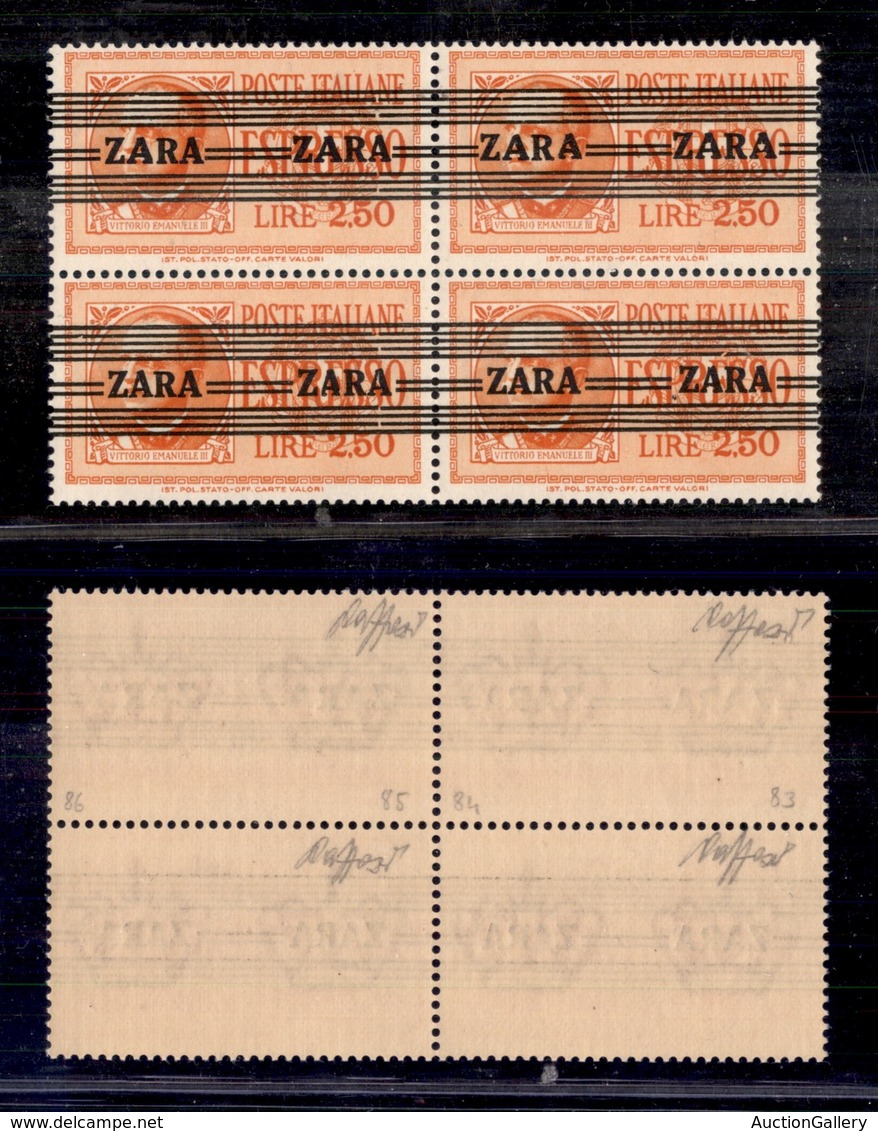 OCCUPAZIONI - ZARA - 1943 - Espressi - 2,50 Lire (4) In Quartina Di Tipi Diversi (A Diverse Alternate/terzo Tipo + Secon - Otros & Sin Clasificación