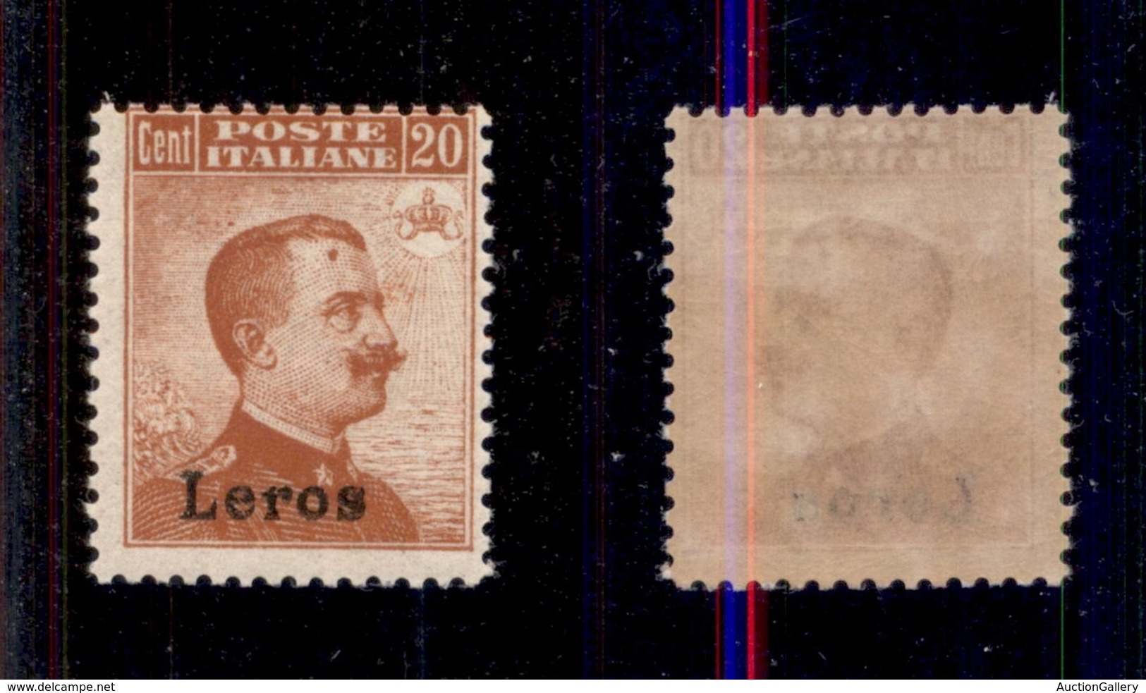 COLONIE - LEROS - 1917 - 20 Cent (9a) Con Doppia Soprastampa - Gomma Integra (1.200) - Otros & Sin Clasificación