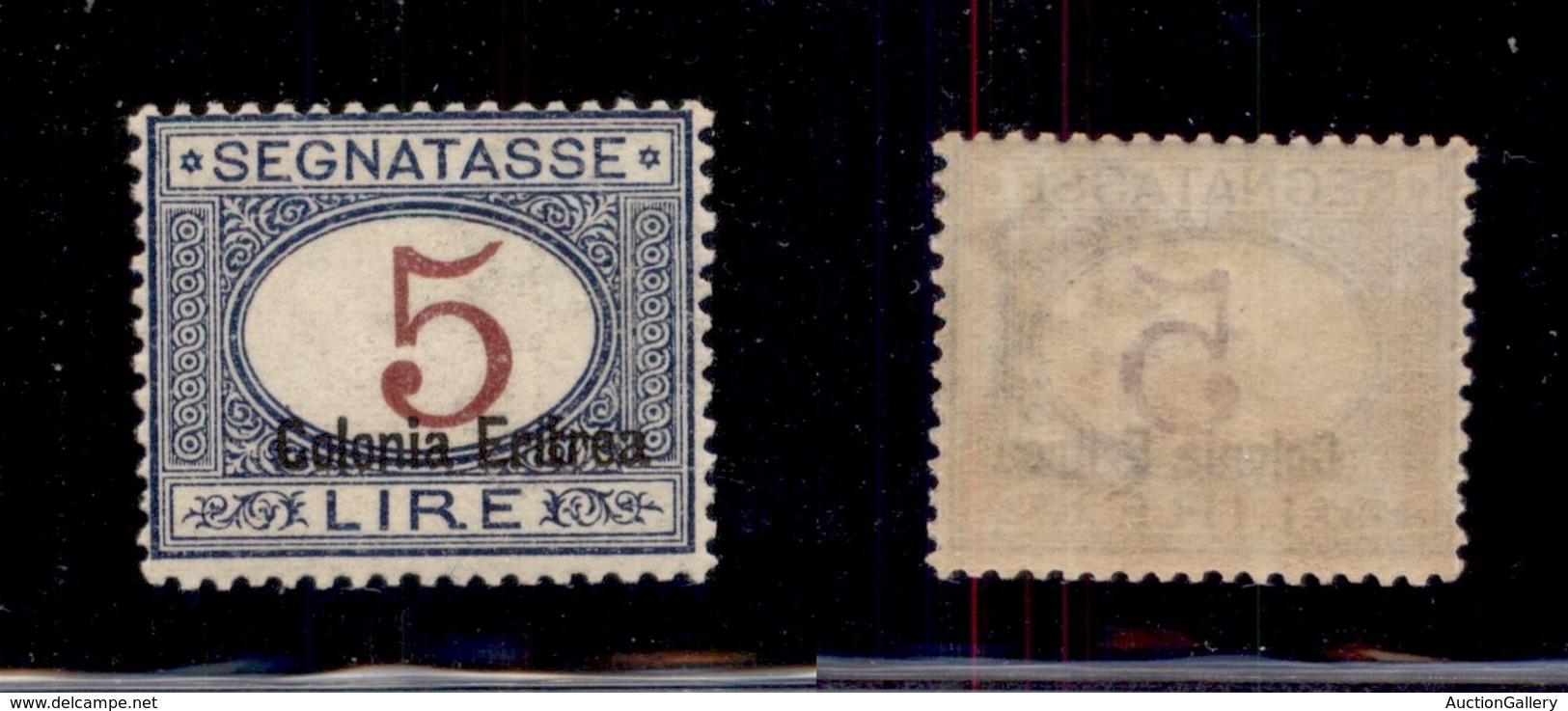 COLONIE - ERITREA - 1920 - 5 Lire (23-Segnatasse) - Gomma Integra (1.450+) - Otros & Sin Clasificación