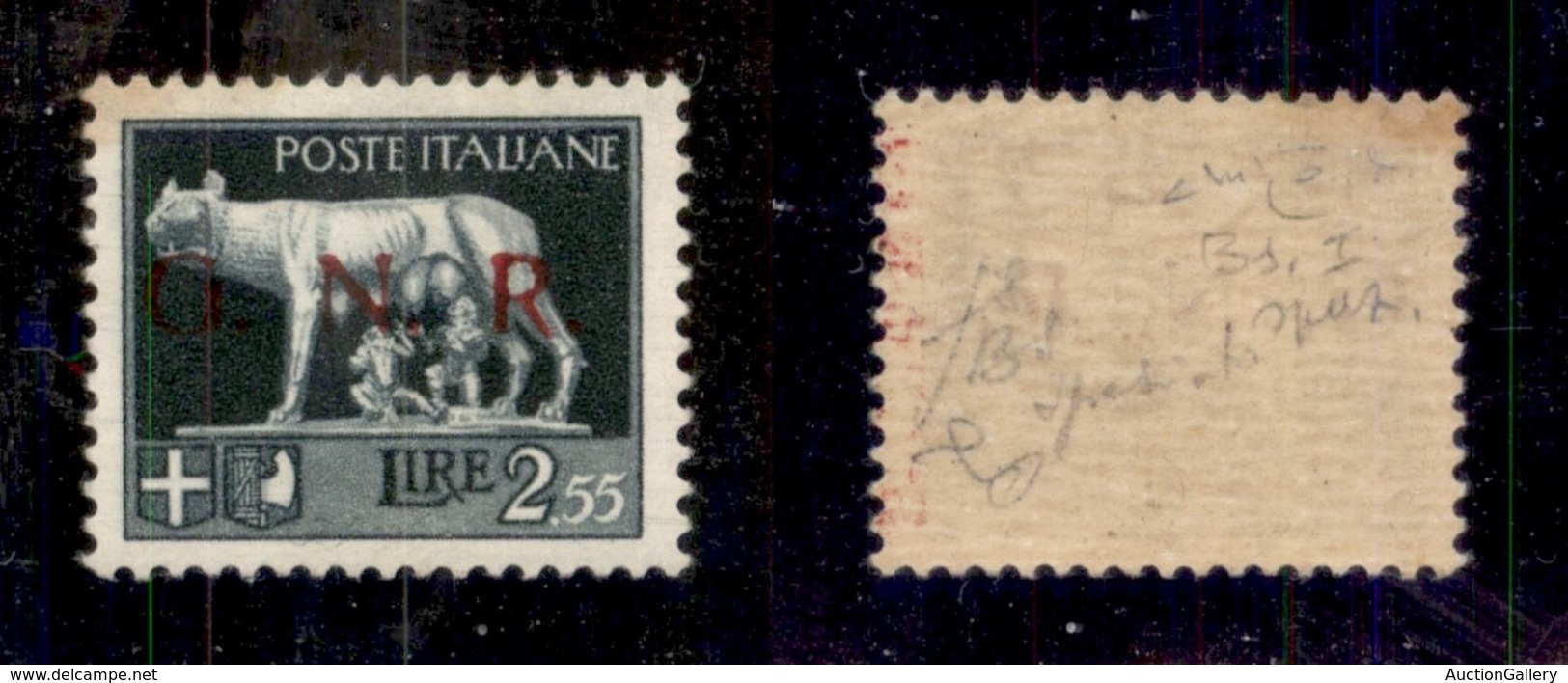 RSI - 1943 - Spaziati - 2,55 Lire (483/A-Brescia) - Gomma Integra - Fiecchi + Raybaudi + Cert. AG (3.600) - Otros & Sin Clasificación