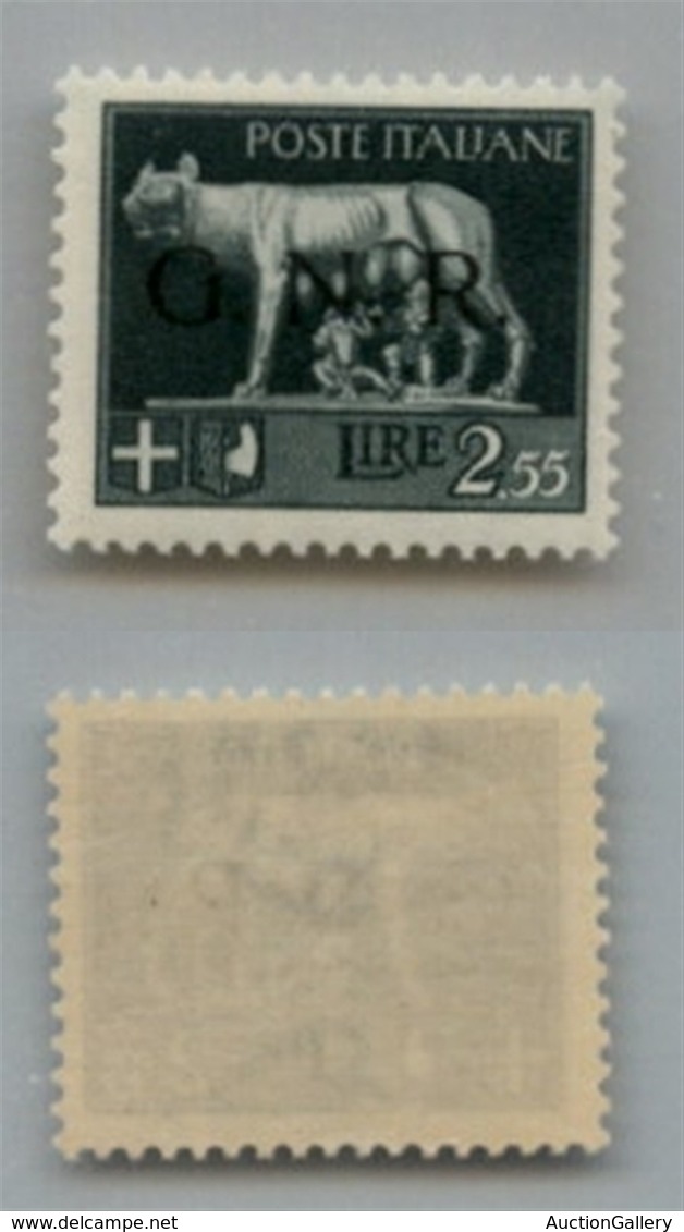 RSI - 1944 - Errore Di Colore - 2,55 Lire (483A-Verona) - Gomma Integra - Cert. AG (1.000) - Sonstige & Ohne Zuordnung