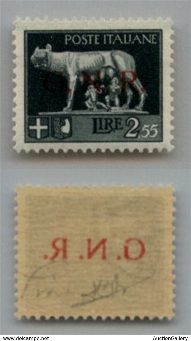 RSI - 1944 - 2,55 Lire (483l-Verona) Con Decalco - Gomma Integra - Fiecchi + Raybaudi + Cert. AG (800) - Andere & Zonder Classificatie